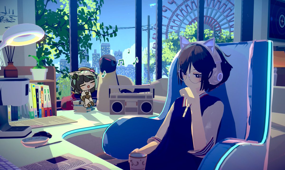 aiyuuno's tweet photo. Thank you for seeing my vision!!🌕🎡🌿
I feel so lucky to see my ideas implemented in my favourite study app, they turned out stunning🥹

The huuuge pink moon is gorgeous at daytime too, so please take a look! 👀The game is 25% off right now oooo get it get it

#チルユー https://t.co/wNtjr4klHx