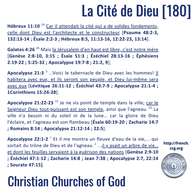 CCGFrancophone's tweet photo. Le Livre de l'Apocalypse évoque une époque où la Cité de Dieu sera établie. Ce document examine cette Nouvelle Jérusalem, ses symbolismes et sa signification. [..]
https://t.co/xYtyqbRWZy https://t.co/5Y5TeLmsGl