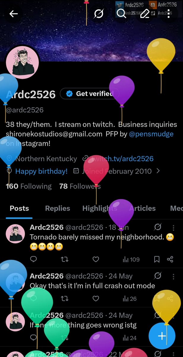 ardc2526's tweet photo. Bloons (not the game just birf ones) https://t.co/RRaXPVp4dC
