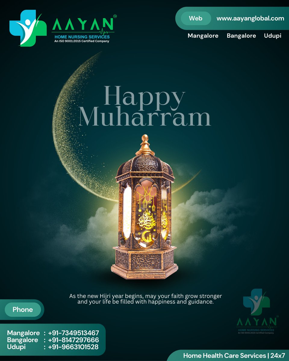 AayanHNS's tweet photo. Happy Muharram
May this sacred occasion inspire peace, compassion, and faith in our hearts.
May we be guided by the values of sacrifice, patience, and righteousness, bringing hope and harmony to every home.

#Muharram
#AHNS
#AayanHomeNursingServices https://t.co/xMwg6O1AUV