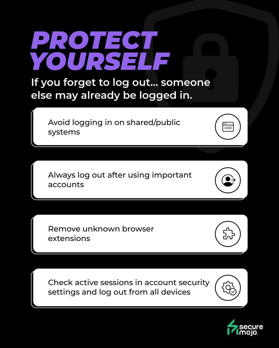 SecureMojo's tweet photo. You logged in securely 👀
That doesn’t always mean your session is safe ⚠️ 

#SecureMojo #Cybersecurity #OnlineSafety #DigitalHygiene #SessionHijacking #AccountSecurity #SessionSecurity #hackerspov https://t.co/RqtMzcDjLK