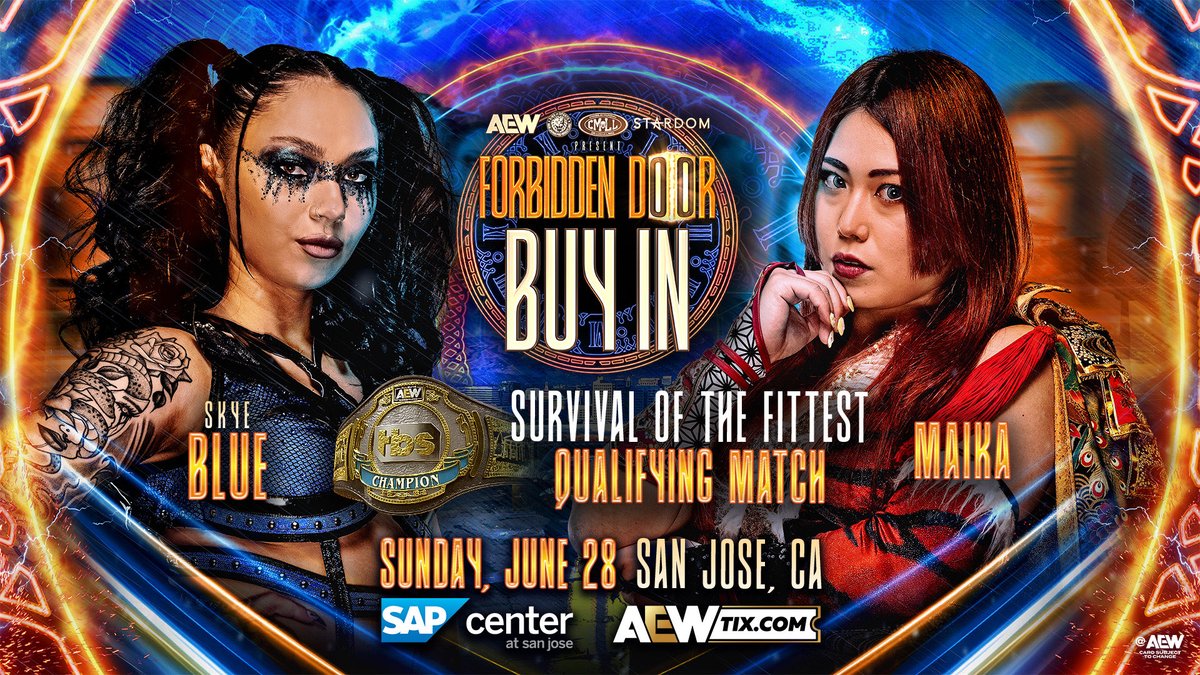 TonyKhan's tweet photo. #ForbiddenDoor BUY IN
7e/4p, THIS SUNDAY!
TBS Title Survival of the Fittest Qualifier
@SkyeByee vs @_Maika0324
The Triangle of Madness’ war vs STARDOM won’t be waged by Thekla alone! Skye Blue will fight STARDOM'S Maika in the final SoTF Qualifier at The Buy In THIS SUNDAY! https://t.co/dWkSRLuoXt