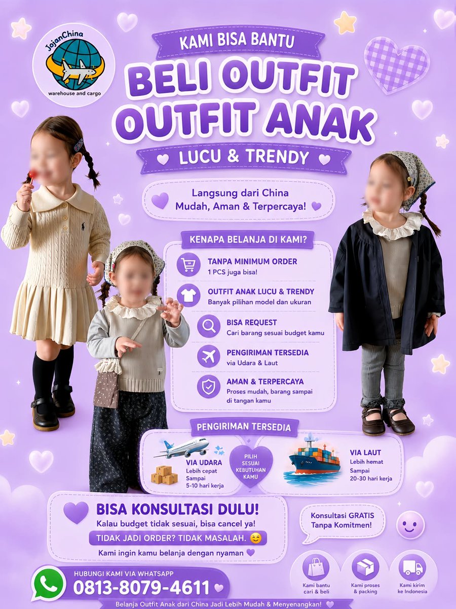 jachi_id's tweet photo. 🌷 Outfit Anak Lucu &amp; Trendy Langsung dari China

Mau cari baju anak yang lucu, trendy, dan modelnya selalu update? Kami siap bantu belanja langsung dari China tanpa minimum order.

✓ 1 pcs juga bisa
✓ Banyak pilihan model dan ukuran
✓ Bisa request sesuai budget https://t.co/vVhVF50yLH