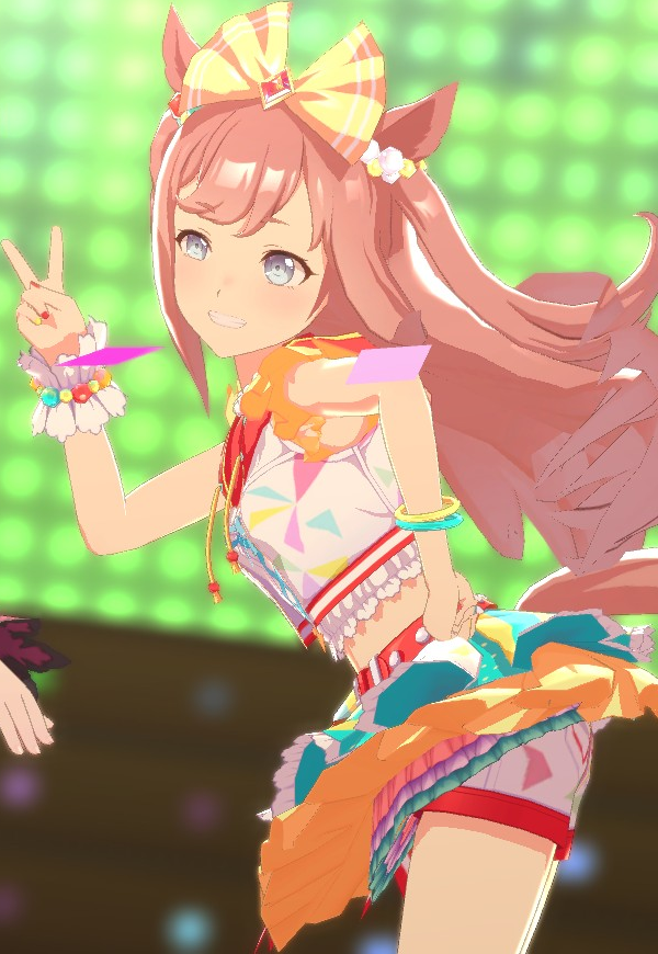 murcotton's tweet photo. 【闇のライブシアター】
『Make Debut!』
諸君はウララちゃんの妙にぷりっとした画像を見かけたことはないかな？
それが「最高だけ目指してゆこう」後の間奏部分の②なのじゃ
直後に③もぷりっとするのでダブルでお得なのじゃが、曲の最終盤というのが難点じゃ https://t.co/1ZgNiILoxh