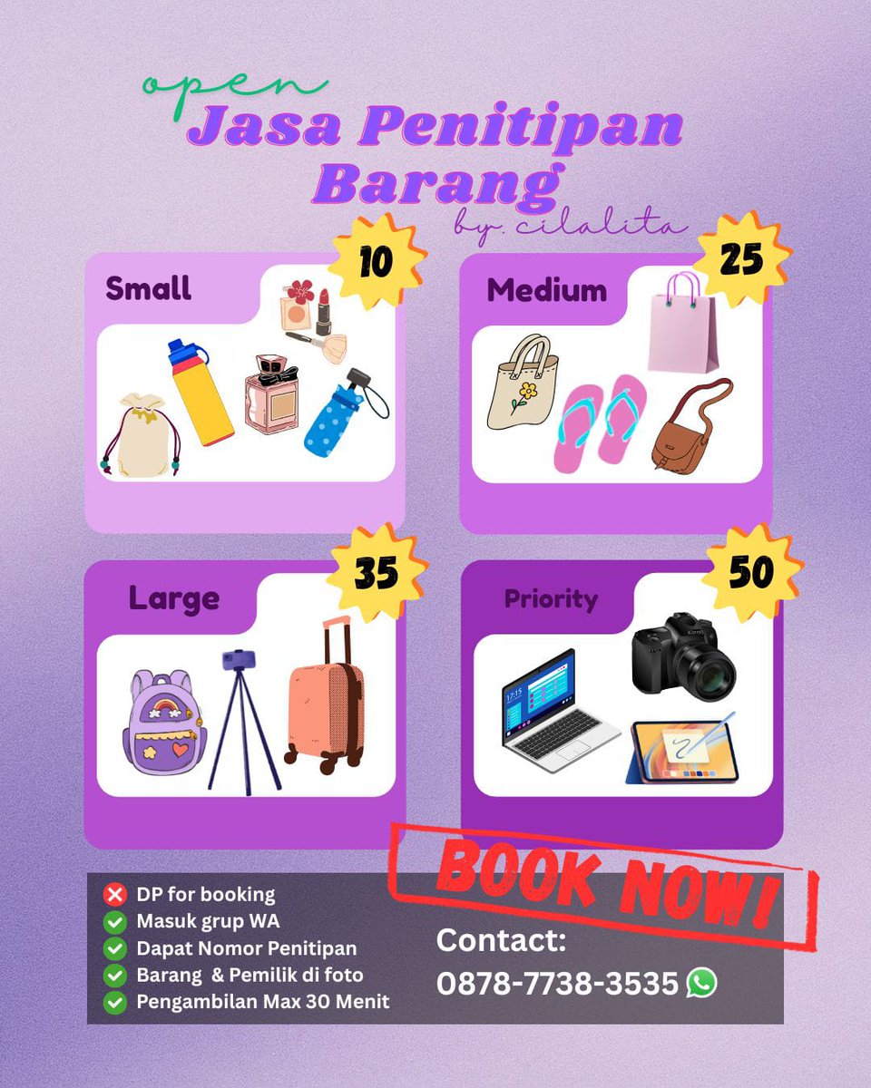 yunitasila's tweet photo. 안녕 여러분 👋 
Open Jastip Barang Konser Fanmeeting JNJM Duality 😉

Buat yg cari jasa penitipan barang di konser (freebies/totebag/tumbler/koper/dsb) bisa hub https://t.co/oXatXbPwUv

Cuss book your slot

#jastipbarang #jastipbarangkonser #JNJM_Fanmeet_JKT #JNJM_Duality_JKT https://t.co/O4MV5faYRV
