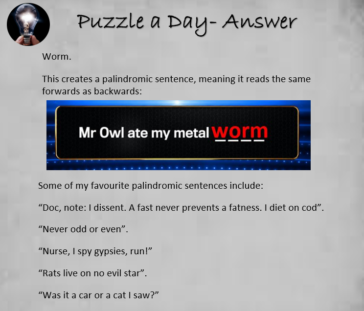PuzzleADayBlog's tweet photo. Answer for 'Are You In The Top 1%?' https://t.co/sl4WXr41VO