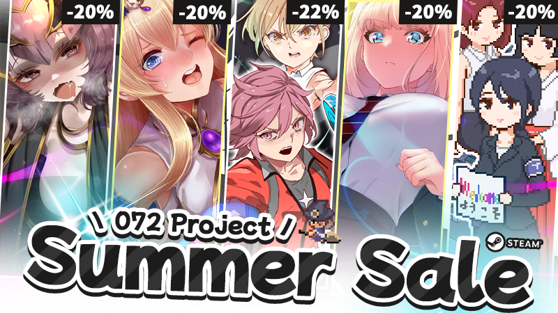 072Project's tweet photo. Your last chance to grab them this summer! (╯✧∇✧)╯
072 Summer Sale on Steam🎮
https://t.co/hIVokOchWk
#Steam #072Project #Sale #SummerSale https://t.co/CCkCaRqDhG
