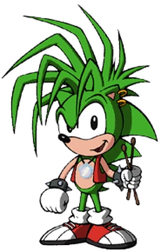LORDCANTl's tweet photo. honestly the funniest fucking sonic character ever made. like yeah sonic underground is the funniest fucking thing ever made but this motherfucker specifically. what the hell sure this is sonics piece of shit stoner brother that plays the drums and has impossible to animate hair https://t.co/WDLXPhzSey