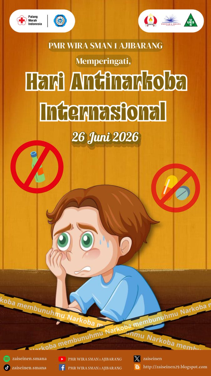 zaiseinen's tweet photo. [MEMPERINGATI HARI ANTI NARKOBA INTERNASIONAL]
.
.
"Masa depan yang gemilang adalah milik mereka yang berani berkata tidak pada narkoba. Mari wujudkan hidup sehat dan berprestasi."

Selamat Hari Anti Narkoba Internasional!
.
.
#smanaajb
#zaiseinen.smana
#pustaka_smana
#ukssmana https://t.co/Xip5KY9N5z
