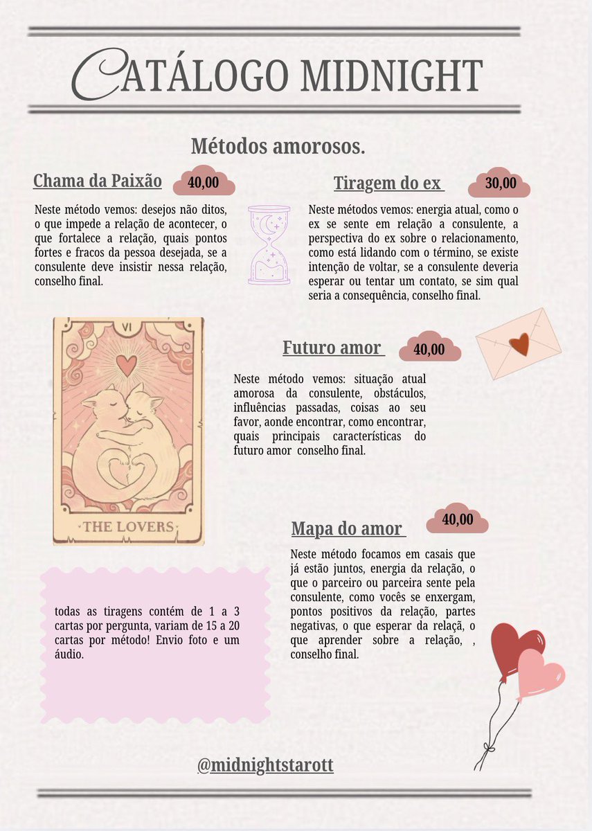 midnightstarot's tweet photo. Mesa aberta 🧚🏻‍♀️
Atendimento imediato

Promo: 3 perguntas explicativas 15,00
 
1 pergunta explicativa 10,00
2 perguntas explicativas 14,00
5 perguntas explicativas 45,00

Tags: freecard tarot mesa aberta taróloga cartomante 

https://t.co/raVEBlarCJ https://t.co/I396lQ2zlv