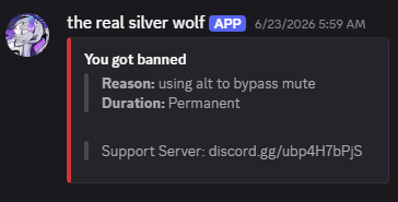 P0WBL0X's tweet photo. @bitebynightdev @bitebynightdev I got banned from your discord for trying to appeal a one week mute by joining on a alt account can I get this lifted? I wasn't trying to bypass a mute I just wanted to clear it up. https://t.co/AYB9yw19FA