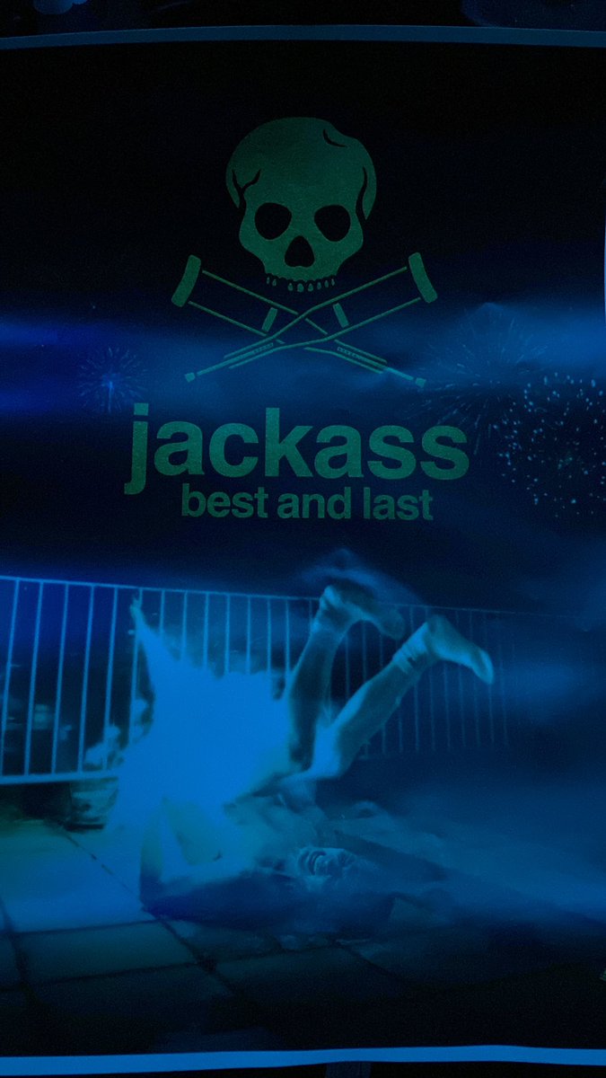 ChrisFTP3's tweet photo. Man the Jackass End Credits made me Emotional. 
BUT
I GOT THE POSTER !
HELL YEAH https://t.co/bhvbGWgrOq