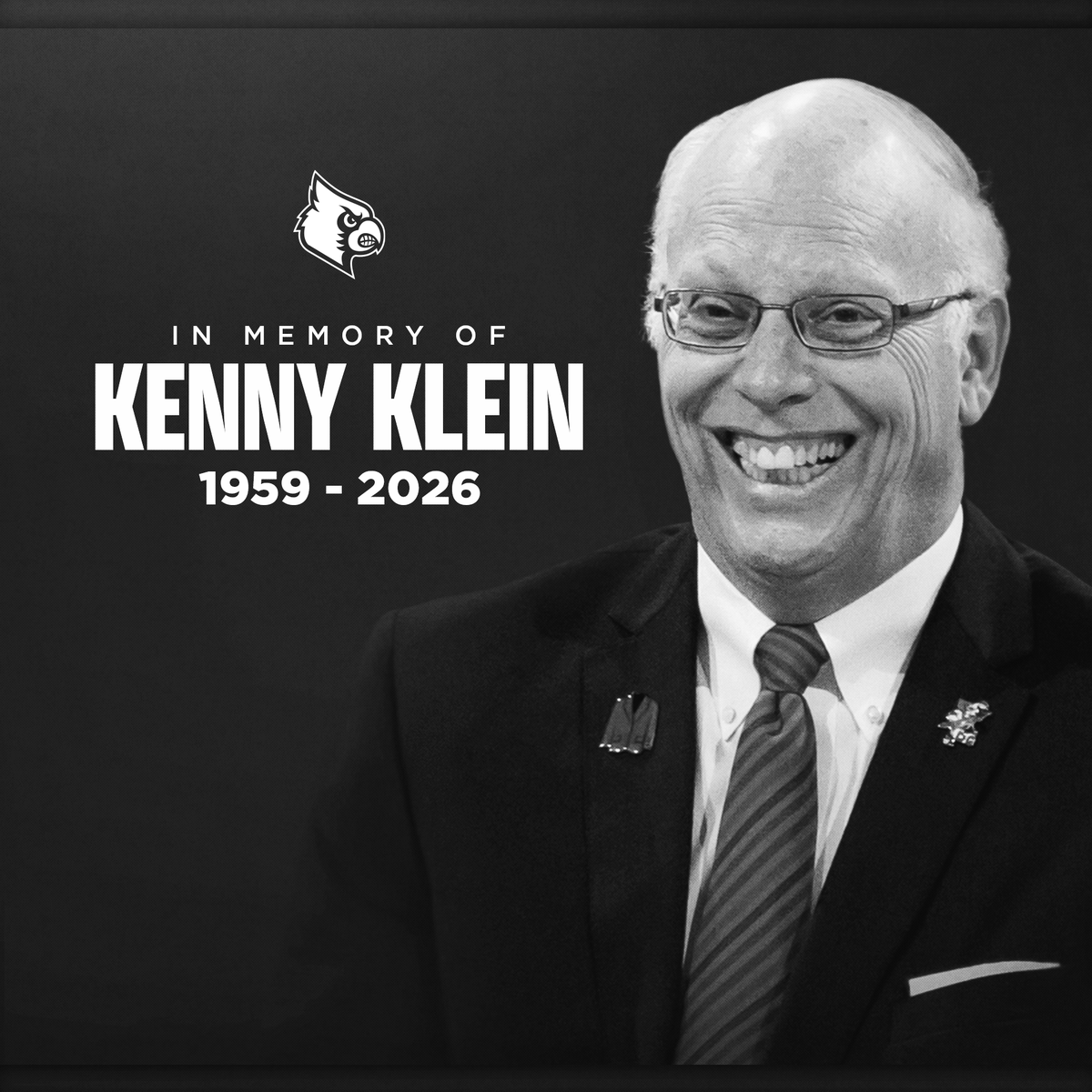 GoCards's tweet photo. We are devastated at the passing of our dear friend Kenny Klein. He will always be synonymous with Louisville, beloved locally and revered nationally.

Our hearts are with the entire Klein family and everyone whose life was better because he was in it.

Kenny Klein was, and will always be, a Cardinal Forever. 
https://t.co/v7uz8xzwKU