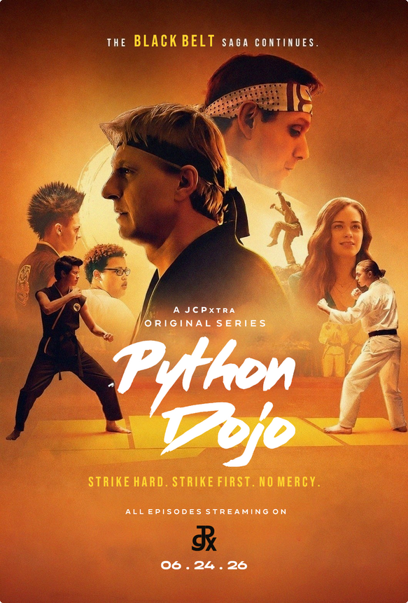 JCPXtra's tweet photo. 🆕 Original Series on JCP Xtra
🔹 #PythonDojoJCPx
🎭 Ralph Macchio, William Zabka, Xeno Casillas https://t.co/02KdeXCY8J