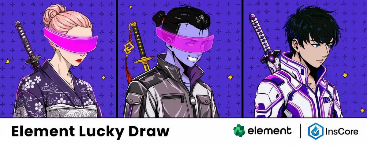 Element_Market's tweet photo. 🚀 Element Lucky Draw 🚀

💜Ready to explore Ink with Element for the very first time?

We are thrilled to team up with Inkscore @Inkscore to give away 100 FREE MINT spots! The launch is just around the corner, secure your spot now! 👇

⏰ Time: Jun 26- Jul 3, 12:00 HKT 
🔗 Join here: https://t.co/1iijXDuUuz

#giveaway #NFTs