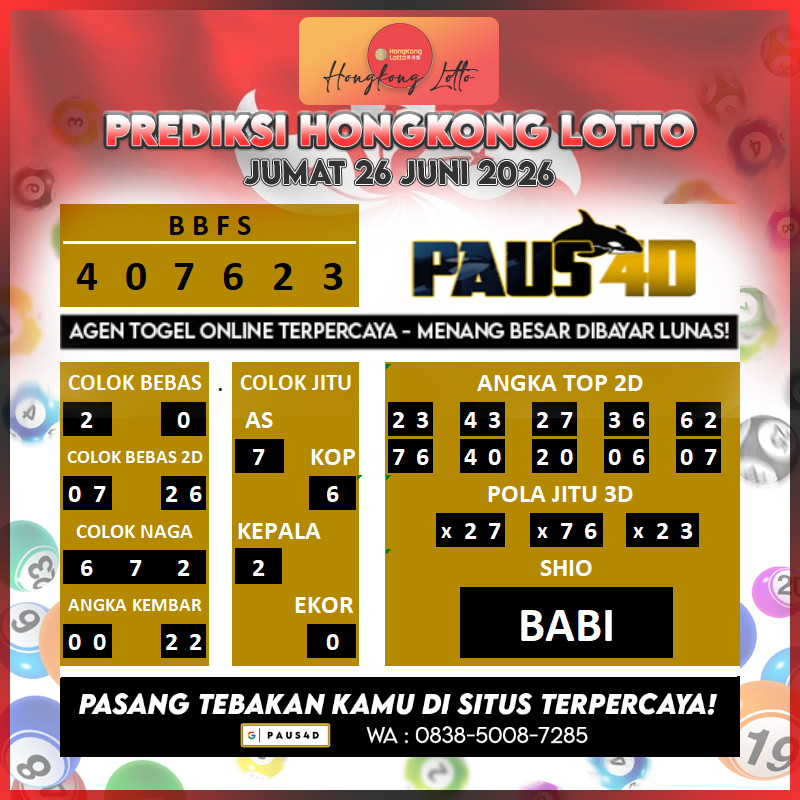 prediksikuda's tweet photo. PREDIKSI HONGKONG 26 JUNI 2026 🐎

PREDIKSI ini GRATIS tanpa di pungut biaya
Gunakan sebagai referensi ya! Tapi tetap, selalu ikuti kata hati sendiri✨

#hk #hongkong #hklotto #hongkonglotto #prediksitogel #prediksihk #prediksihklotto #prediksihklottohariini #paus4d #fyp https://t.co/FD2vQjCQoy