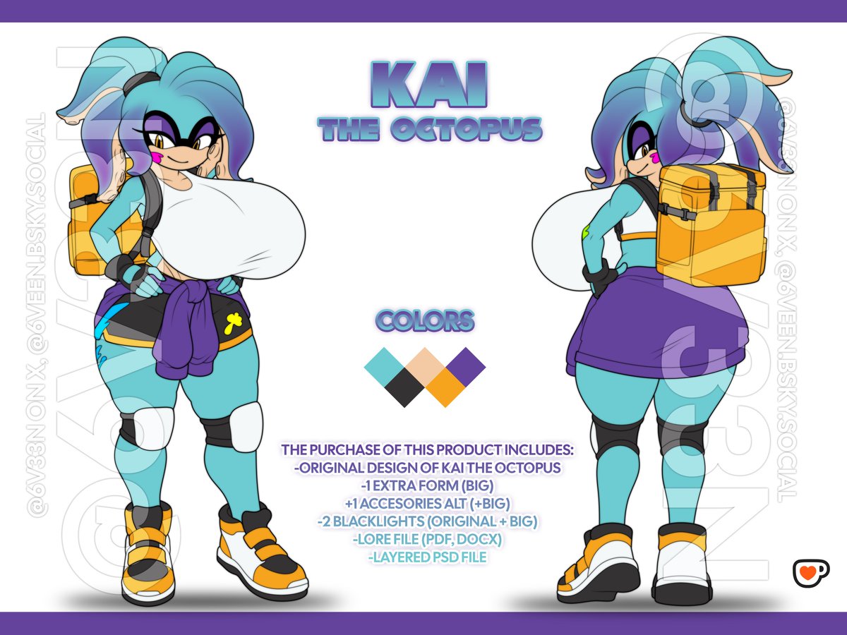 6V33N's tweet photo. Here's a preview of her alt form. Please consider purchasing her on: https://t.co/bhkAsBY1g5
And thank you all so much for the support!
#Mobian #SonicOC #Adoptable #FurryArt #CharacterDesign #DigitalAdopt #Sonic #SonicTheHedgehog https://t.co/VOLYqlLwLo
