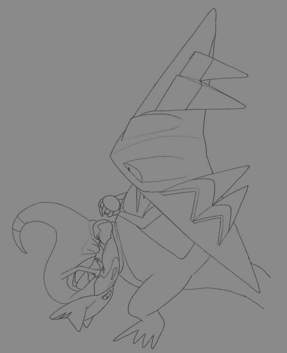 ExoniteArts's tweet photo. I only found out after looking through some archives of the final canvases done and noticed some Dragapults that I drew but completely forgot about.

Here are the drawings that didn't get into the collage. A shame too because they were my favorite. https://t.co/w2880pVKPc