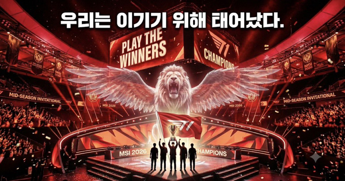 GThana169907's tweet photo. @PlayLimitlessKR 

#PlayLimitless #PlayTheWinners

“믿음에는 이유가 있다.”
T1은 언제나 중요한 순간에 증명해 왔습니다.
오늘도 최고의 경기력으로 우승까지 가자! 🏆
#T1WIN #MSIChampion https://t.co/Et3V7T2bsz