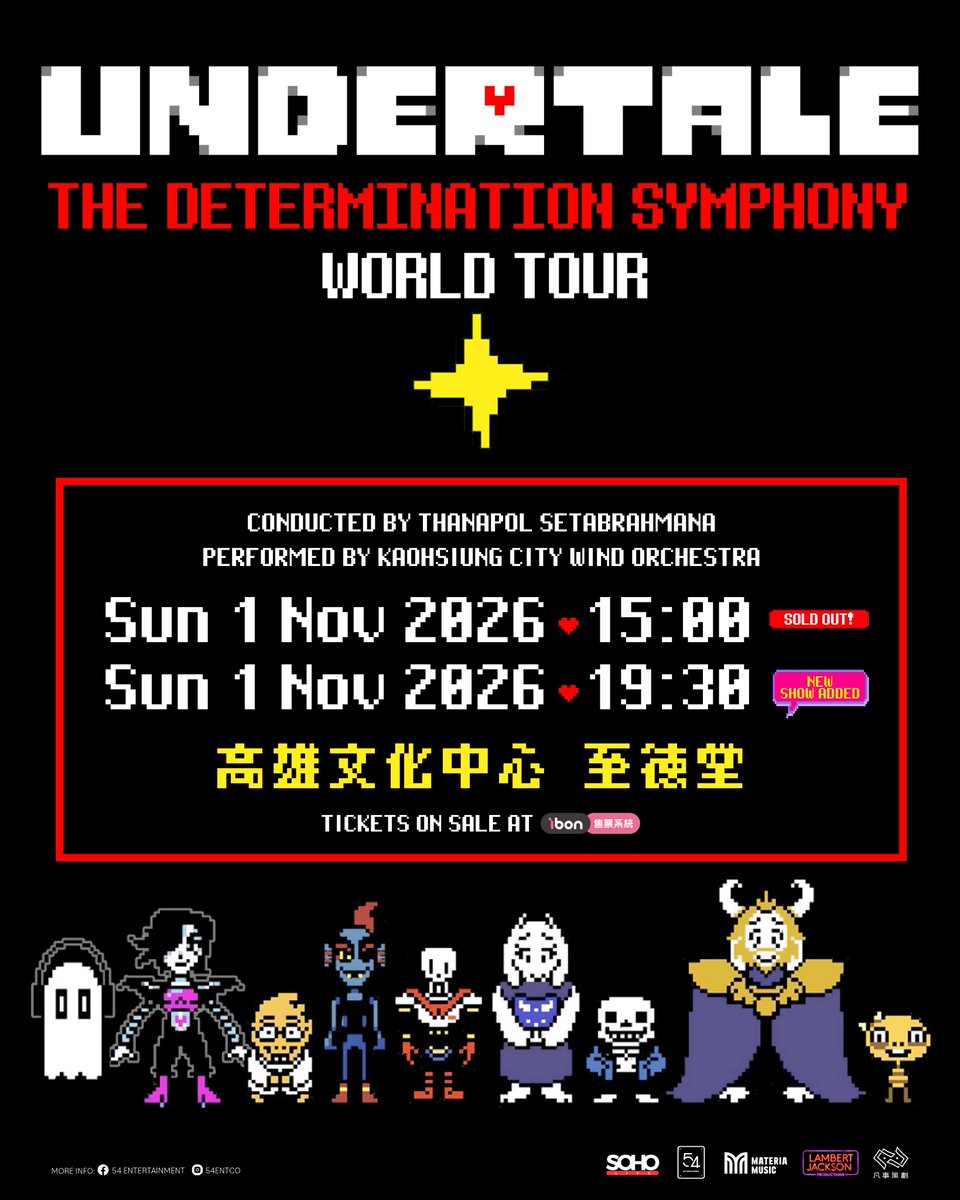 UndertaleSymph's tweet photo. ✨Another show for Kaohsiung has been added✨

🎟️Tickets on sale June 29th @ 12pm local time

Click the link below for more details
https://t.co/3lbMB7YCaK https://t.co/7woSNqwhlL