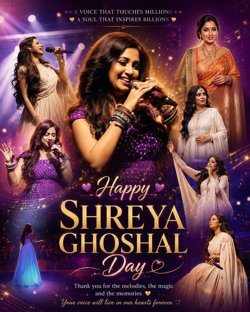 _ani1503_'s tweet photo. HAPPY SHREYA GHOSHAL DAY
Thank you for being my unpaid therapist dear @shreyaghoshal Di💗 https://t.co/t1T09Lgscl