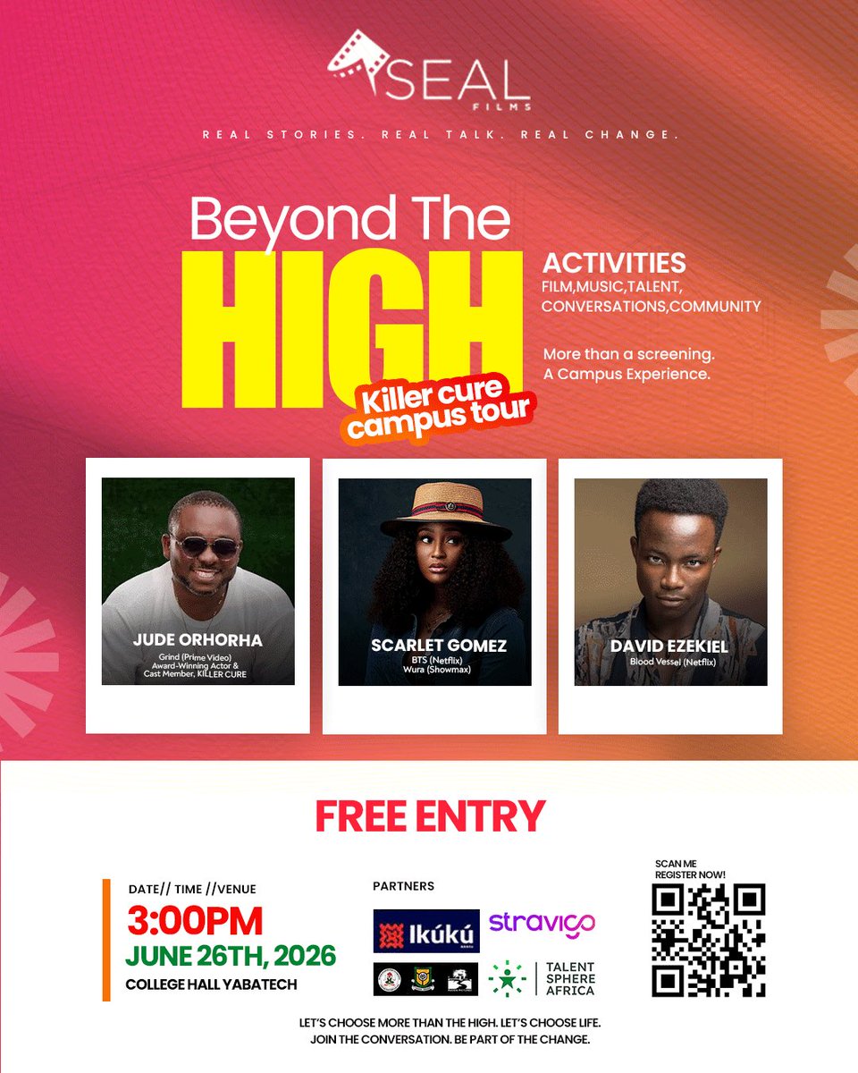 StravigoNG's tweet photo. Something BIG is coming to YABATECH from @sealfilms_africa 📍

We’re talking live music, comedy acts, an interactive Vibe Zone, and a branded photo wall and many more https://t.co/wbrEXM5W42