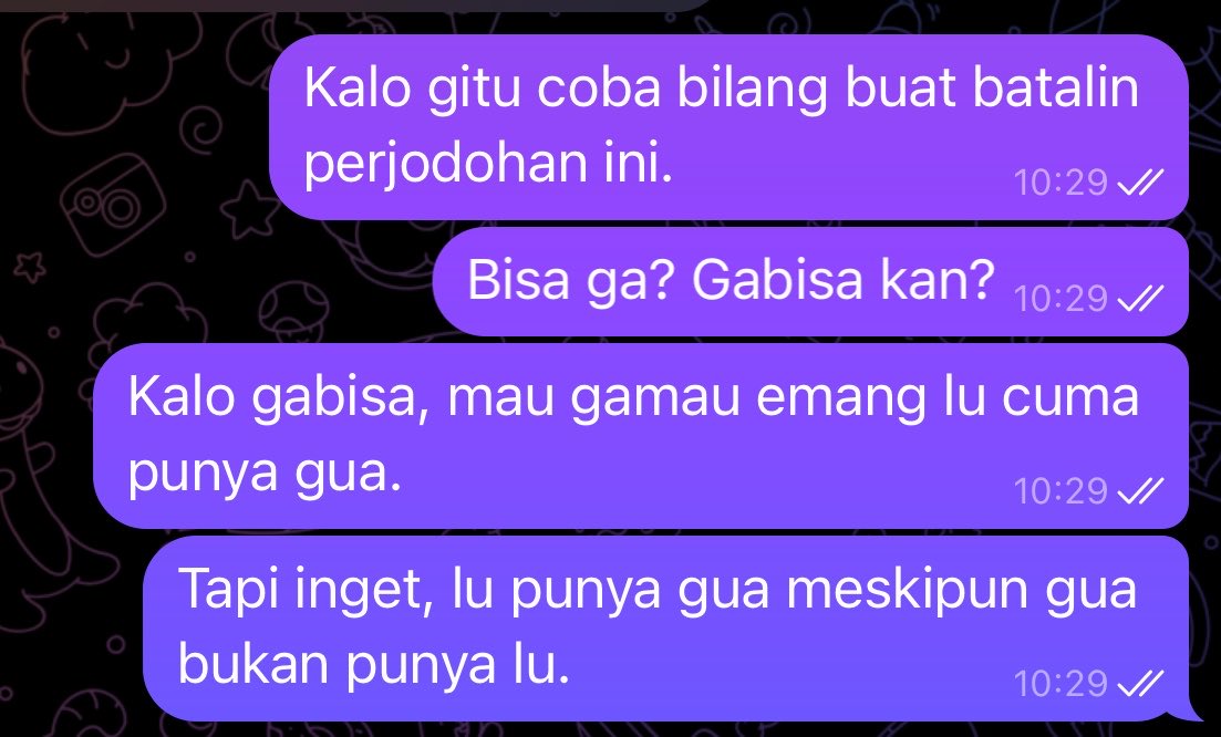 dzrafts's tweet photo. @sainteisol @bermuara_sayang ——

Bring some proof agar kamu tau seberapa toxic yang aku bisa kasih ke kamu. Jadi, what are you waiting for, sayang?

☎ @mendhungwangi 
https://t.co/H9UMQhjucE https://t.co/DHKgDMlvsl