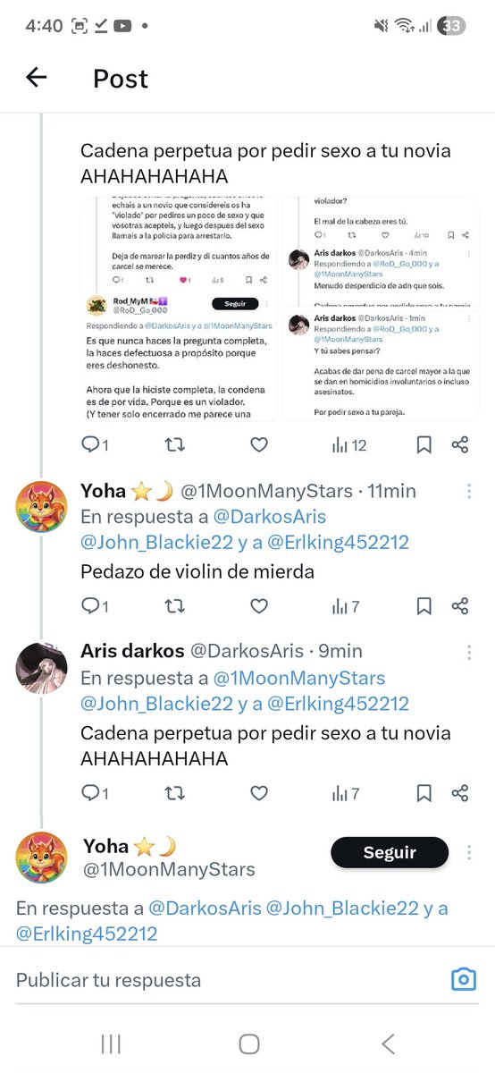 DarkosAris's tweet photo. @StrongAckerman1 @_humilloprogres Esta tipa no se merece nada de empatía, de haber podido lograr que alguno de esos hombres a los que ella acusaba de "violines" cerrase su cuenta, ella sería la primera en celebrarlo.

A mi parecer, a quien hierro mata a hierro muere, ella murió en su ley: https://t.co/mYjrZxqEkj