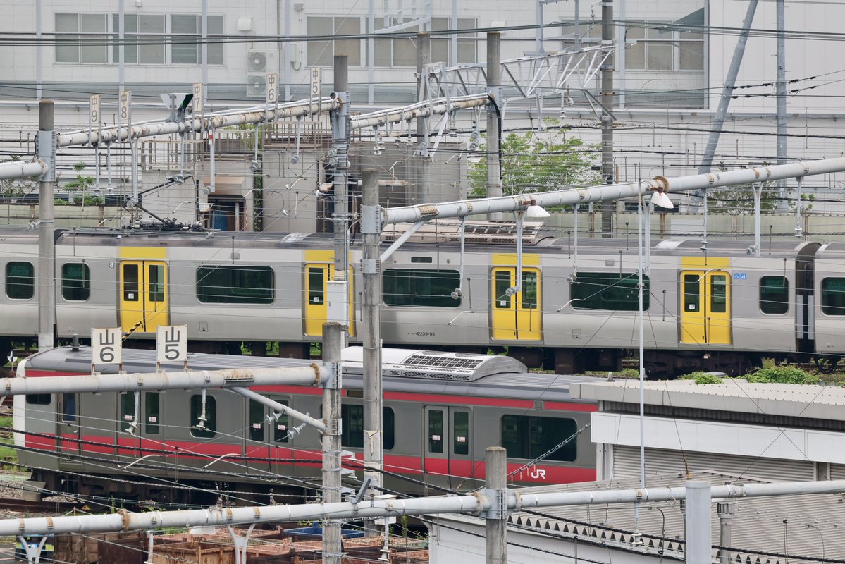 makodeha's tweet photo. 2026.6.26
E235系 ミツB31編成
TK入場中
①②③ 構内試運転
④         上収容線へ https://t.co/3rXY8x2rTa
