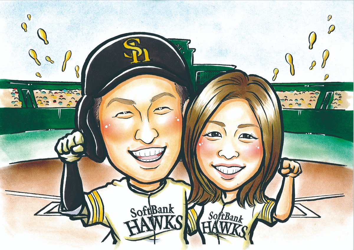⚾野球✕似顔絵⚾️ 野球好きのご家族や友達に 似顔絵プレゼントは