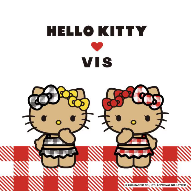 sanrio_oshikatu's tweet photo. ＼⚠️コラボ商品【予告】📣🆕／
VIS（ビス）×ハローキティのコラボアイテムが7/10(金)より発売開始🥹🌺

ギンガムチェックの水着が似合っててかわいい🥹🌺
ミミィちゃん一緒のデザインもあるので要チェック💛

今日から予約受付開始してるので、公式オンラインストアをチェックしてみてね🛒
また発売日近くなったらお知らせするね📣

🔗J'aDoRE JUN ONLONE（公式）：
https://t.co/W7JdukHLKl

📅発売日：7/10(金)～※オンラインにて予約受付中
🛒購入：
全国の「VIS」店舗およびジュン公式オンラインショッピングストア「J'aDoRE JUN ONLONE（ジャドール ジュン オンライン）
📝ラインナップ：
日焼けデザイン ハローキティビッグTシャツ
¥4,939 (税込)/品番:BVM76250
日焼けデザイン ハローキティ雑材トートバッグ
¥7,909 (税込)/品番:BVX76260
日焼けデザイン ハローキティハートカットバッグ
¥7,909 (税込)/品番:BVX76250
日焼けデザイン ハローキティフェイスポーチチャーム
¥3,949 (税込)/品番:BVI76250
日焼けデザイン ハローキティぬいぐるみチャーム
¥3,619 (税込)/品番:BVZ76260
日焼けデザイン ハローキティアソートエポチャーム
¥1,969 (税込)/品番:BVZ76250

#サンリオキャラクターズ #VIS #ハローキティ