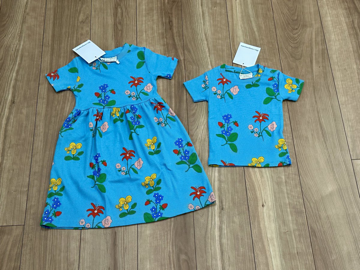 anan_mama_2's tweet photo. ・the campamento Flowers Allover
Dress 3Y
Baby Tshirt 12-18m
リンクコーデかわいい💙🌸

最近積み木ばかり買ってて服はあまり買ってなかったけど、このリンクを見つけてしまい🥹 https://t.co/OHE3UsD0B7