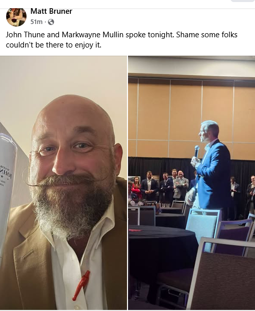 ShakesandBerry's tweet photo. This pompous azz working for @LeaderJohnThune  for the RNC STOPPED Scott Presler tonight from attending the South Dakota RNC event, even though Scott had a paid ticket to attend.  John Thune hates his own constituents who support Trump and America First.
That shouldn't surprise anyone who pays attention to the fact that he has spent his entire Senate career voting with the Democrats SIXTY-THREE percent of the time.