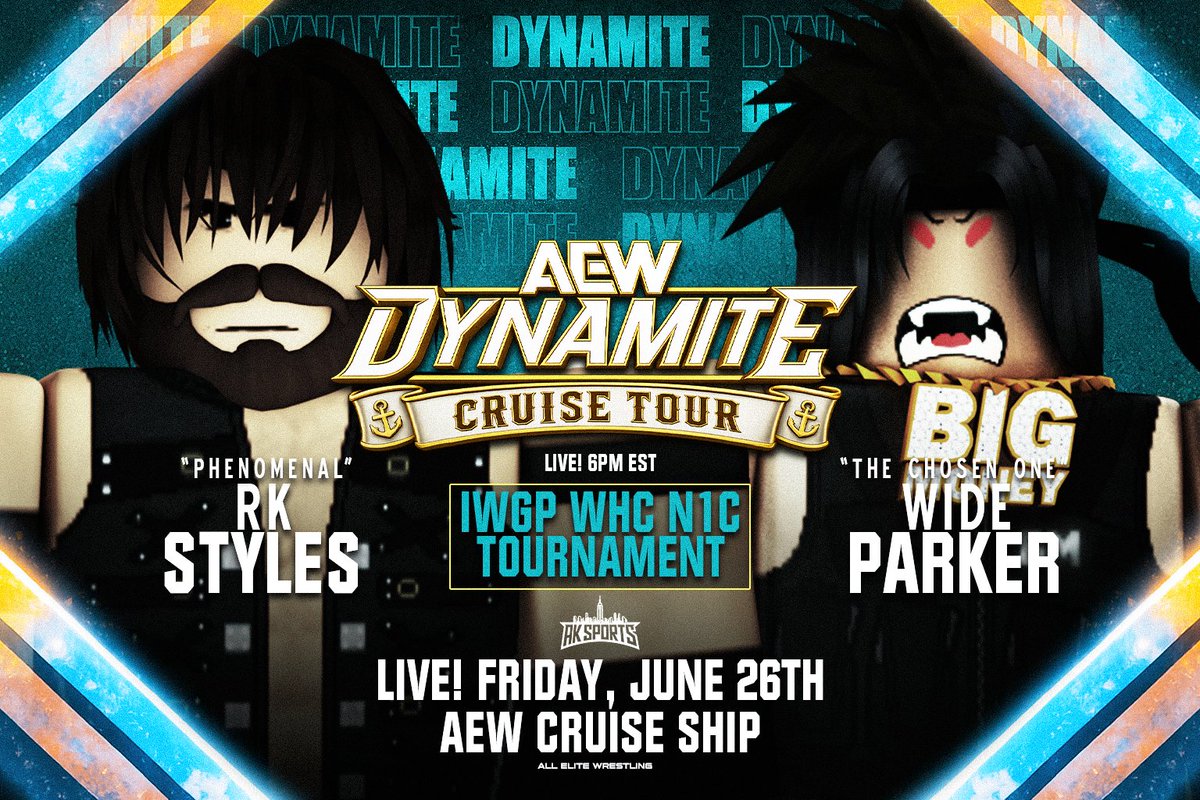 AEWonAKSports's tweet photo. #RBLXAEW DYNAMITE // TONIGHT! 🚨

IWGP WHC N1C TOURNAMENT!

To determine the Number 1 Contender to the IWGP World Championship.. a HUGE tournament filled with the most ELITE in #RBLXAEW is set to go down &amp; it kicks off TONIGHT at the RETURN!

WHO will be able to go ALL the way?! https://t.co/0H7HxHSFtp