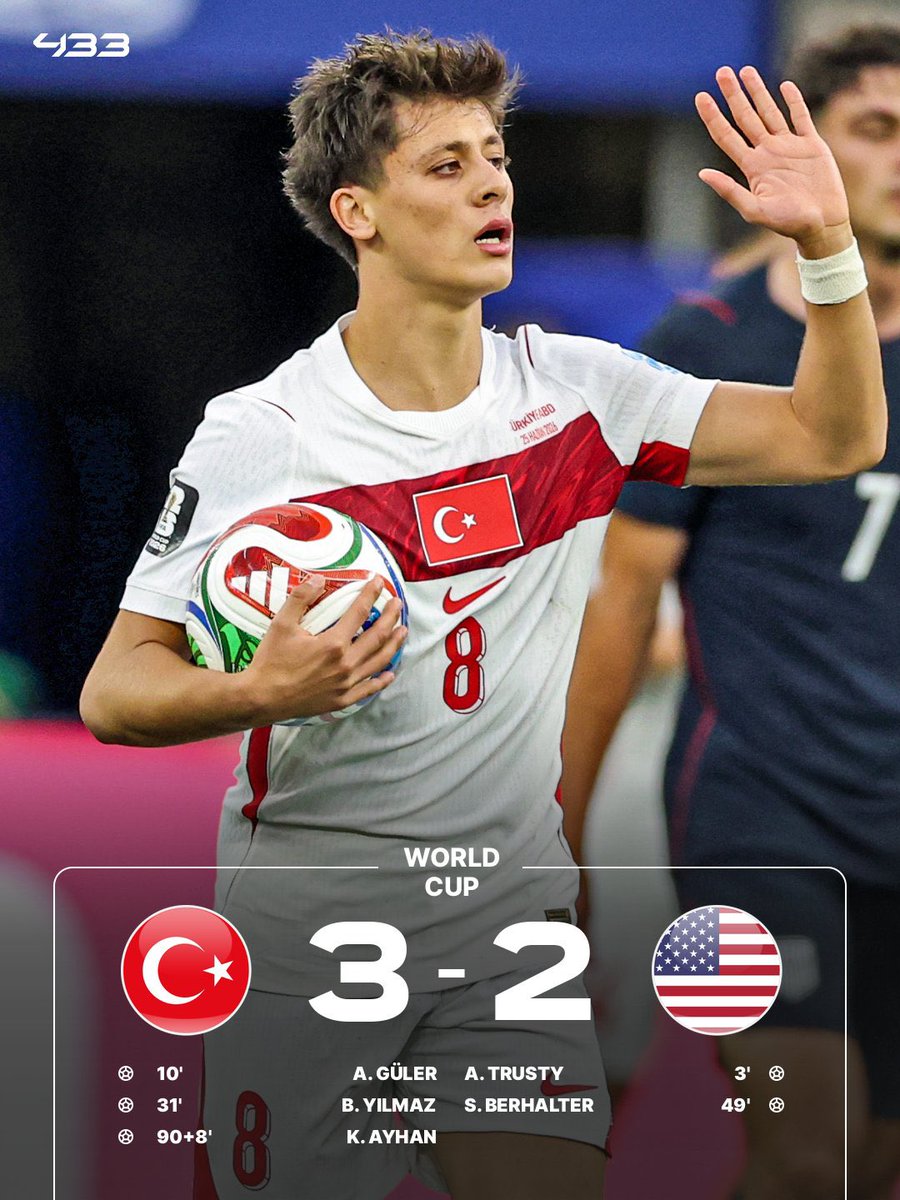 トルコが90+8分の劇的弾で、アメリカに逆転勝利🇹🇷🔥 トルコは今大会