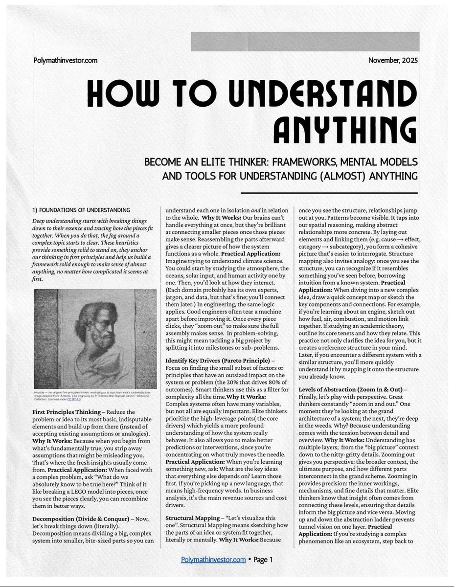 CuriousMindsHub's tweet photo. How to understand anything.

Become an elite thinker: https://t.co/jWQCBslgS6