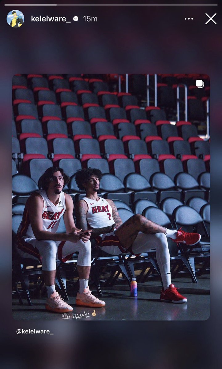 WadexFlash's tweet photo. Kel’el Ware posted a pic of him and Jaime Jaquez Jr in Heat jerseys on his IG story.

Going to root for both of them in Milwaukee🫡 https://t.co/V1nIuw6IZI