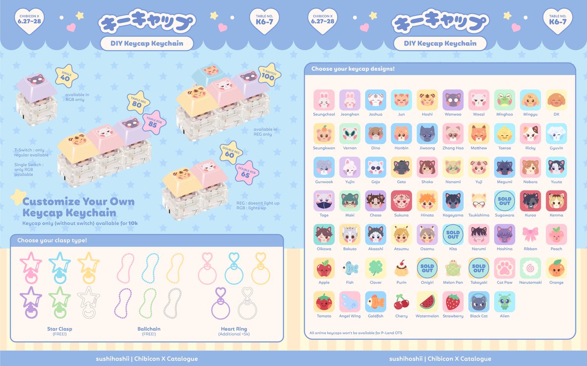 🩷🔁 ] Sushihoshii #ChibiconX OTS Catalogue 💙🩷 Seventeen, ZB1