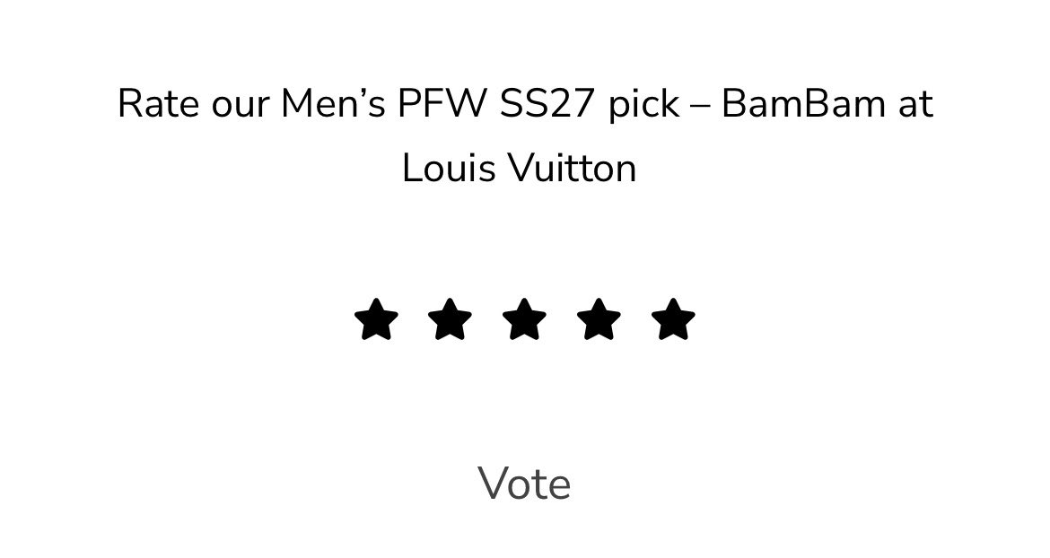 BamBamBooster's tweet photo. The Best Celebrity Style at Men’s Fashion Week Spring/Summer 2027

คลิก Link กด Vote ให้ #BamBam House Ambassador ของ #LouisVuitton กันค่ะ 
🏄🏻‍♂️ https://t.co/y6e3lzbloj
เลื่อนลงเรื่อย ๆ จนเจอภาพ BamBam ด้านล่างภาพกดให้ 5 ดาว และกดโหวตอีกครั้งค่ะ 🩵

#BamBamxLVMenSS27 #LVMenSS27 https://t.co/TGUuecMgVx