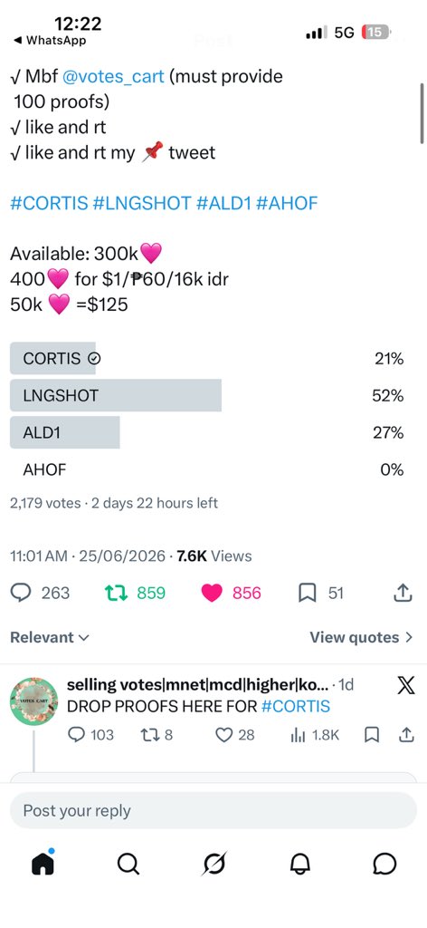 BobaRyna's tweet photo. @votes_cart FOR #CORTIS https://t.co/d6kkkSTmbx
