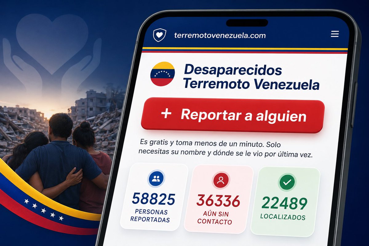elhabito's tweet photo. 🚨 Si tienes un familiar, amigo o conocido desaparecido, repórtalo en esta web. Casi 40 mil personas aún no han sido ubicadas. https://t.co/7uMaSVtAUM https://t.co/D6Kt0bl9B9