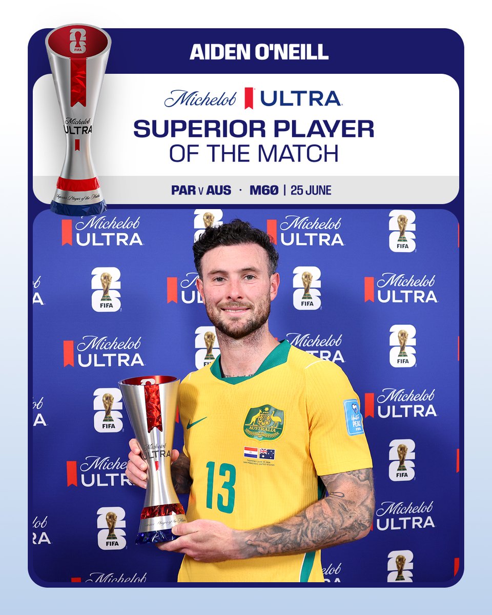 FIFAWorldCup's tweet photo. You voted Aiden O'Neill @MichelobUltra Superior Player of the Match! 

 #FIFAWorldCup #SuperiorPOTM https://t.co/6aVu337BB8