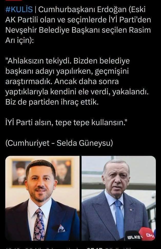 Dede38__'s tweet photo. YORUM SİZLERİN
AKP saflarına geçen Nevşehir belediye başkanı hakkında Erdoğan AHLAKSIZ demişti.
Bugün BEN AHLAKSIZ ADAMIM dedi ve AKP,ye geçti. https://t.co/X8Xatcaraa