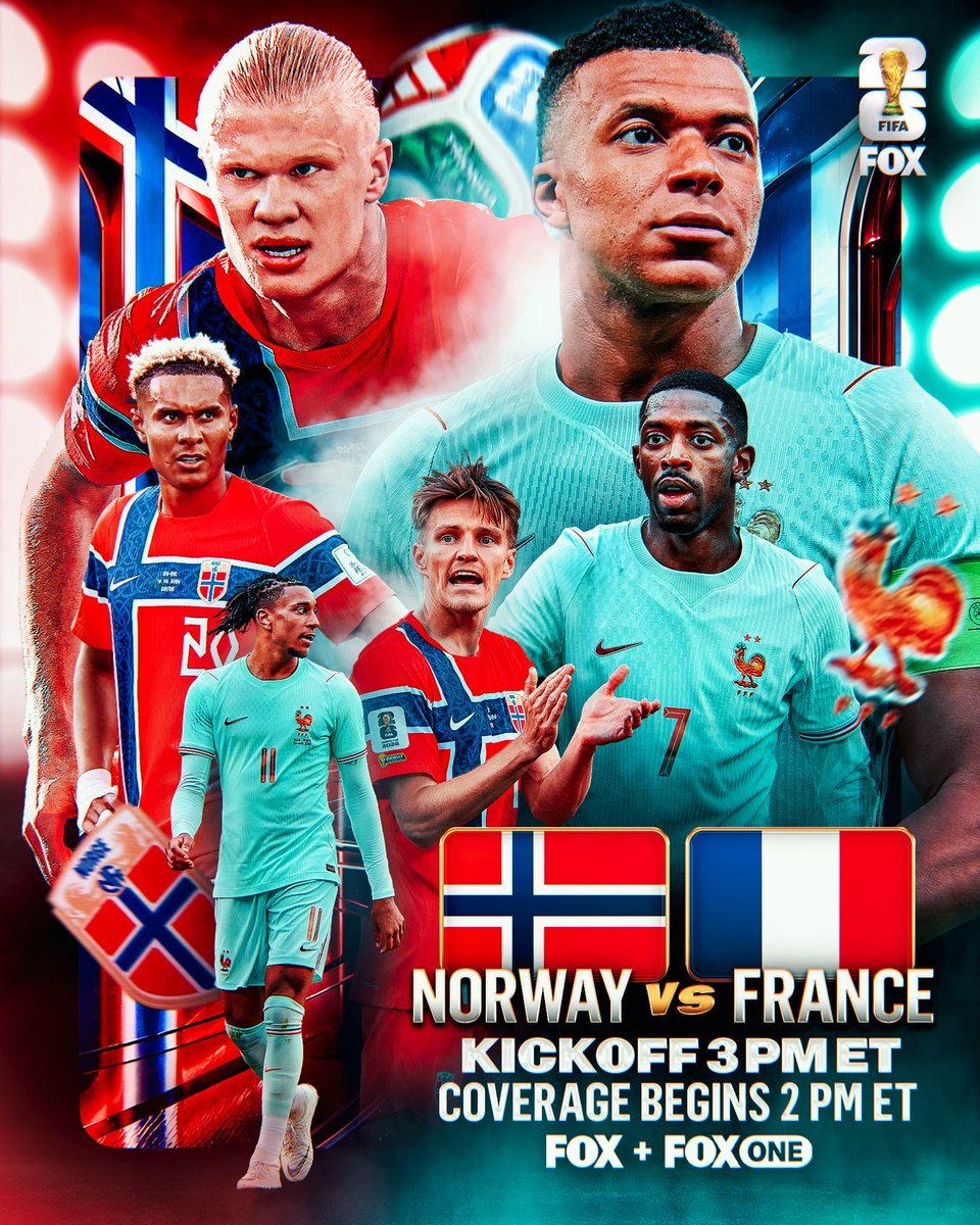 FOXSports's tweet photo. AN ELITE GROUP STAGE MATCHUP 🍿

Norway takes on France for the top spot in Group I! https://t.co/h3qhTq54cy