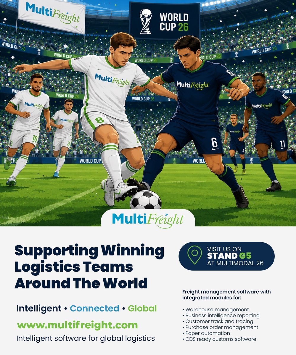 MultiFreightLTD's tweet photo. Every successful World Cup team relies on preparation, strategy and the right support behind the scenes. https://t.co/ne4gVxViPh
#MultiFreight #WorldCup2026 #Multimodal2026 #FreightManagement #LogisticsIndustry #SupplyChainTechnology #FreightForwarding #GlobalTrade https://t.co/N9V4yfO9Fq