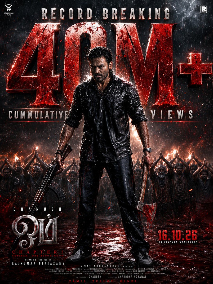 Dharun__Offl's tweet photo. #OM Glimpse en route to become the most viewed Glimpse in Kollywood History. 40 MILLION CUMULATIVE VIEWS 🔥🔥🔥

HUGE @dhanushkraja @Rajkumar_KP 

The theme song is going superb viral too. @SaiAbhyankkar https://t.co/5fT67BK1Gi
