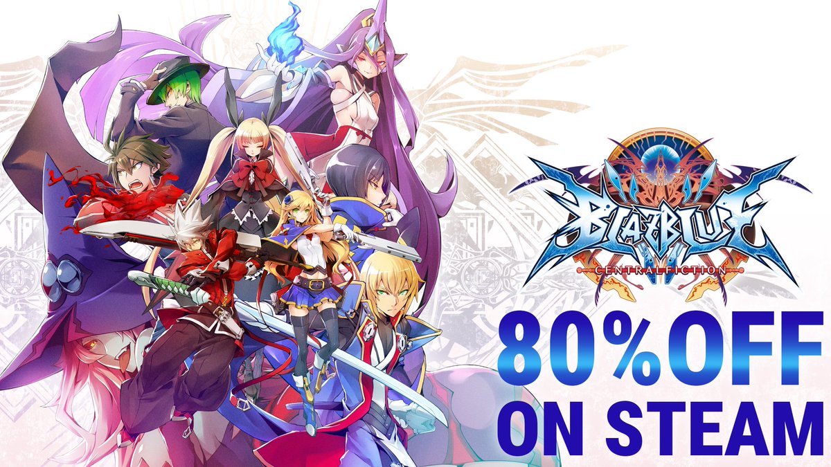 BLAZBLUE_PR's tweet photo. 【セール情報📢】 
Steam版『#BBCF』のお得なセールが開催中！

『BLAZBLUE CENTRALFICTION』
3,980円➡️796円（80%OFF）

▼Steam
https://t.co/QLLy6e9EYo

#BLAZBLUE #ブレイブルー https://t.co/UeYozQ0jlu