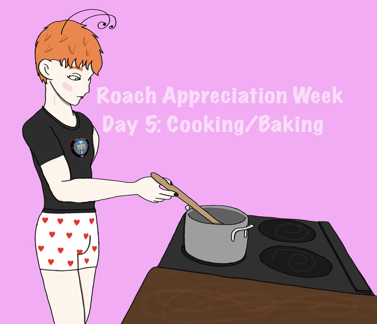 GFoxily's tweet photo. It’s officially day 5 of #roachappreciationweek2026 ! Let’s hope Roach knows how to cook or bake XD https://t.co/2mvTzLFrRl
