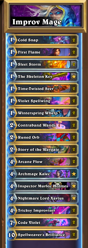 ClarkHELLSCREAM's tweet photo. My most successful decks from the Violet Hold Theorycraft Event!

Spell Mug Shaman - BEST DECK OF TODAY. EZ 5-0

Tempo Mage - Contraband Wands into Discount w/ Waygate!

Chef Druid - Small Cards, BIG PAY OFF on Turn 6!

Archmage Paladin - THE KIRIN TOR WILL HEAR OF THIS! https://t.co/qnwIIybxC4
