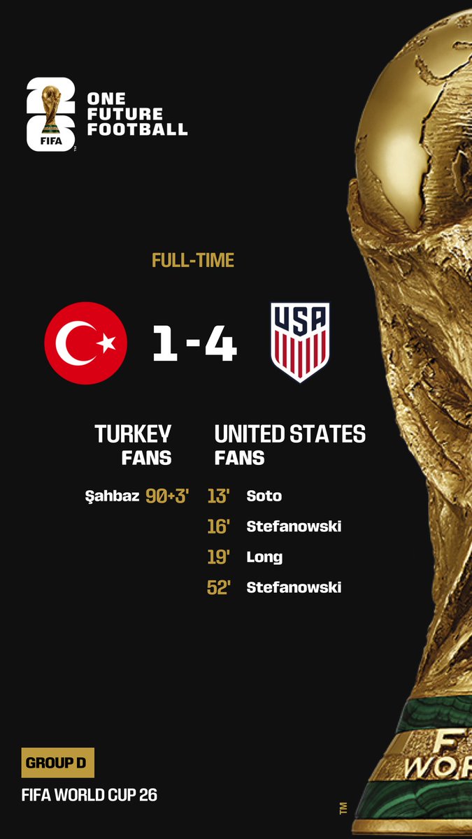 1FFOfficial's tweet photo. Turkiye took it in real life. In 1FF, USA fans wrote a different ending. 4-1, That's the version the fans wanted. The next match is yours to shape. Download One Future Football for free on iOS, Android &amp; FIFA Play Zone. #KeepTheDreamAlive #FIFAWorldCup2026 https://t.co/2HiC9CeS1f
